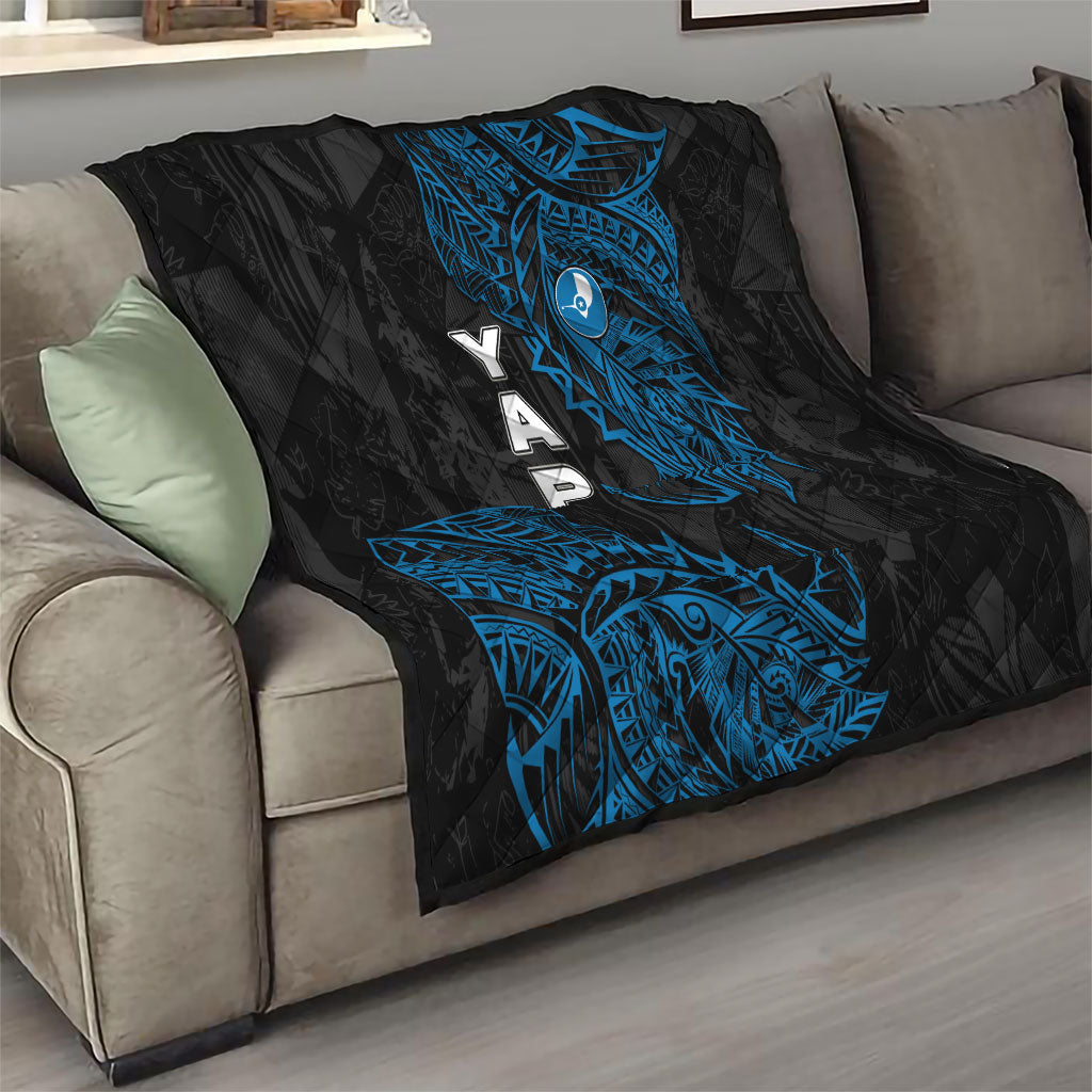 Yap Island Tribal Heritage Quilt Micronesian Polynesian Tattoo Pattern Blue Black Cultural Art TS04 - Polynesian Pride