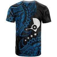 Yap Island Tribal Heritage T Shirt Micronesian Polynesian Tattoo Pattern Blue Black Cultural Art