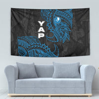 Yap Island Tribal Heritage Tapestry Micronesian Polynesian Tattoo Pattern Blue Black Cultural Art