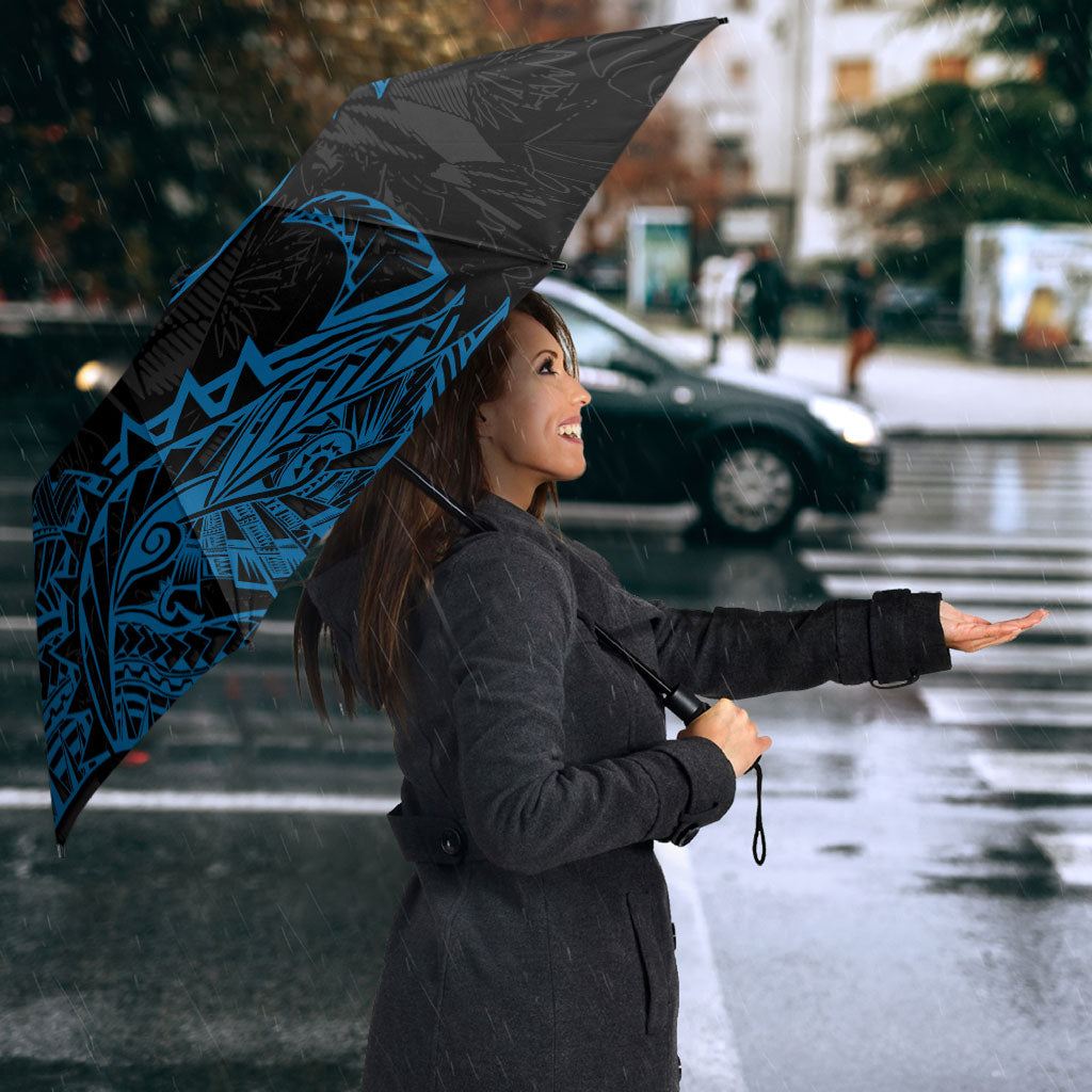 Yap Island Tribal Heritage Umbrella Micronesian Polynesian Tattoo Pattern Blue Black Cultural Art TS04 - Polynesian Pride