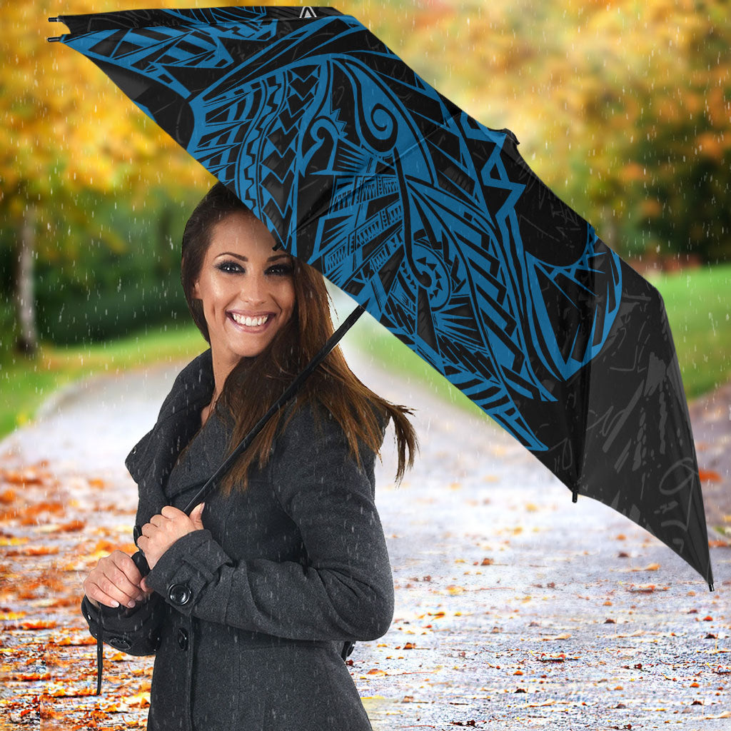 Yap Island Tribal Heritage Umbrella Micronesian Polynesian Tattoo Pattern Blue Black Cultural Art TS04 - Polynesian Pride