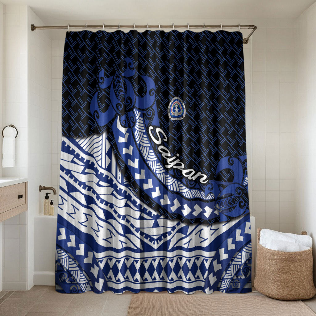 Northern Mariana Islands Saipan Bathroom Set Polynesian Tribal Pattern - Commonwealth Seal Art