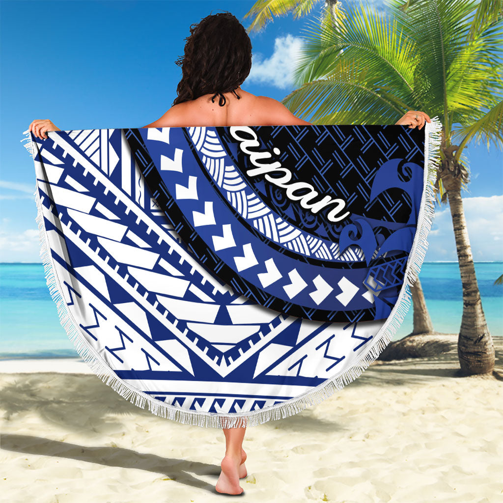 Northern Mariana Islands Saipan Beach Blanket Polynesian Tribal Pattern - Commonwealth Seal Art