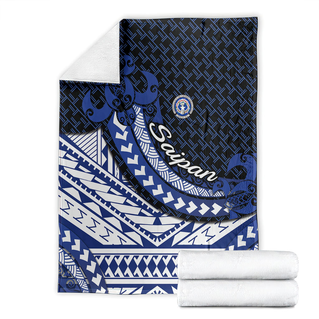 Northern Mariana Islands Saipan Blanket Polynesian Tribal Pattern - Commonwealth Seal Art