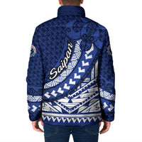 Northern Mariana Islands Saipan Padded Jacket Polynesian Tribal Pattern - Commonwealth Seal Art