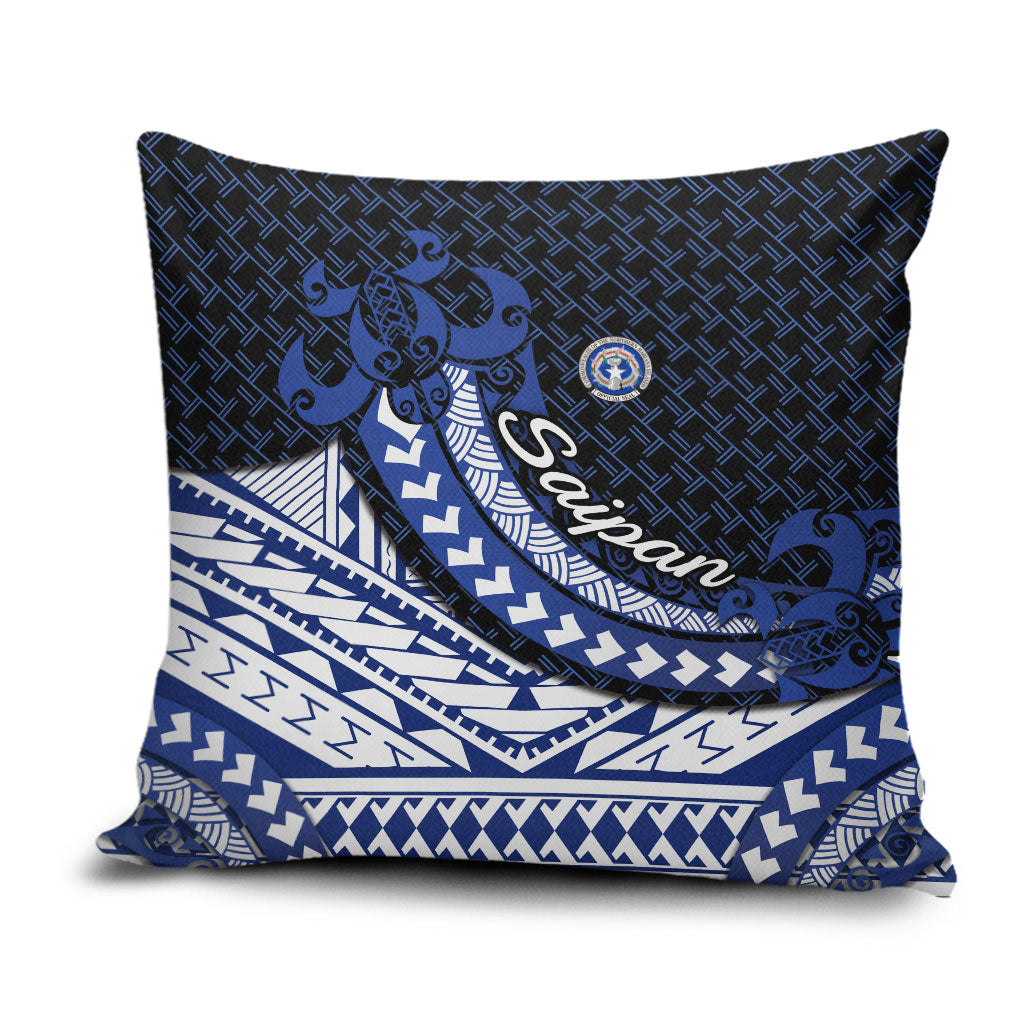 Northern Mariana Islands Saipan Pillow Cover Polynesian Tribal Pattern - Commonwealth Seal Art
