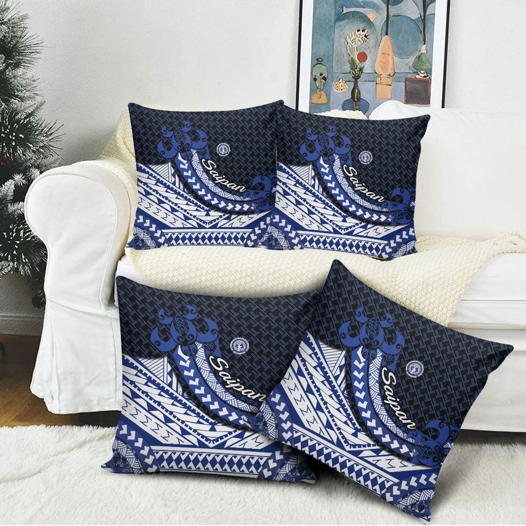 Northern Mariana Islands Saipan Pillow Cover Polynesian Tribal Pattern - Commonwealth Seal Art
