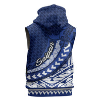 Northern Mariana Islands Saipan Sleeveless Hoodie Polynesian Tribal Pattern - Commonwealth Seal Art