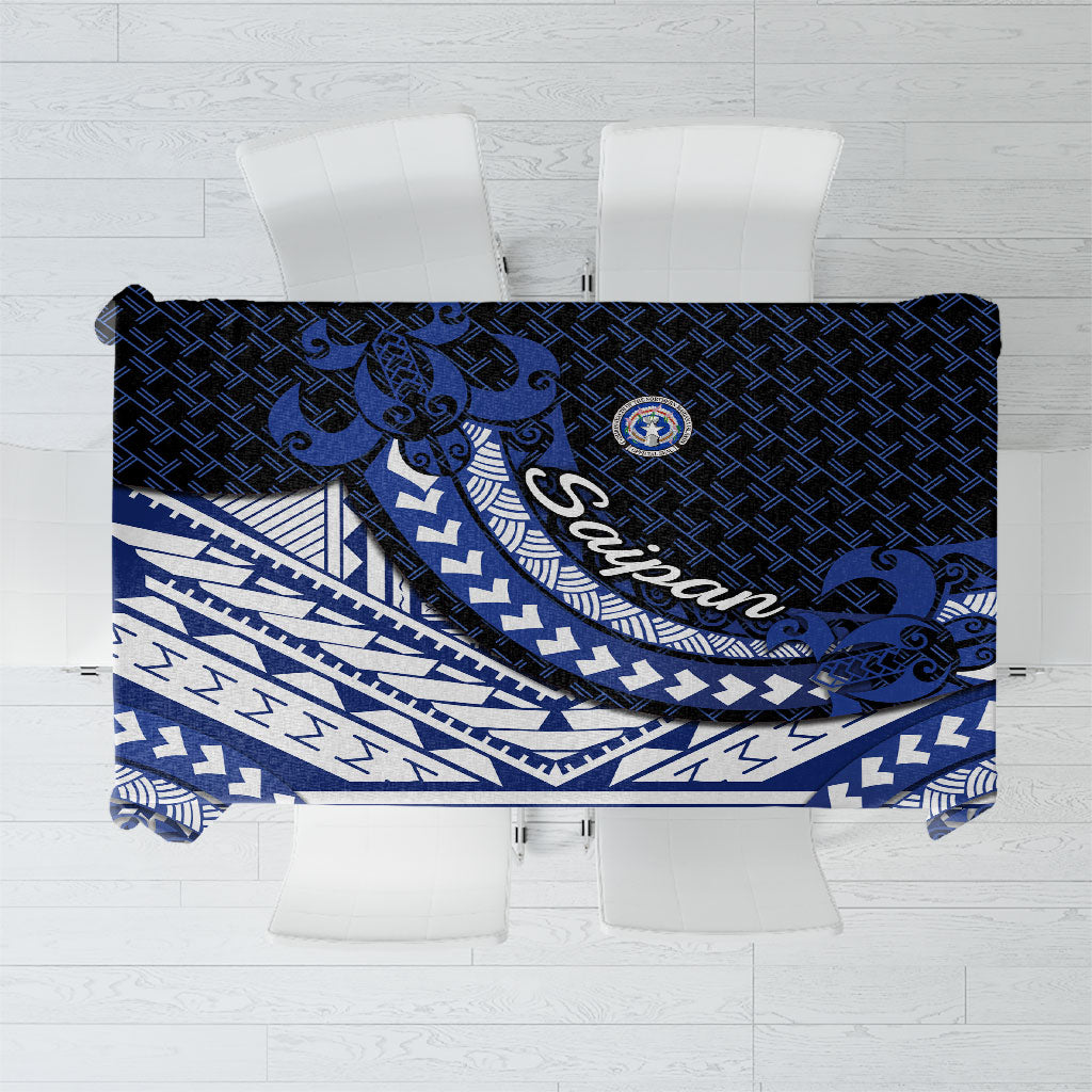 Northern Mariana Islands Saipan Tablecloth Polynesian Tribal Pattern - Commonwealth Seal Art