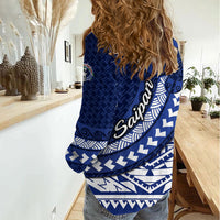 Northern Mariana Islands Saipan Women Casual Shirt Polynesian Tribal Pattern - Commonwealth Seal Art