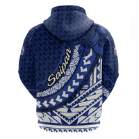 Northern Mariana Islands Saipan Zip Hoodie Polynesian Tribal Pattern - Commonwealth Seal Art