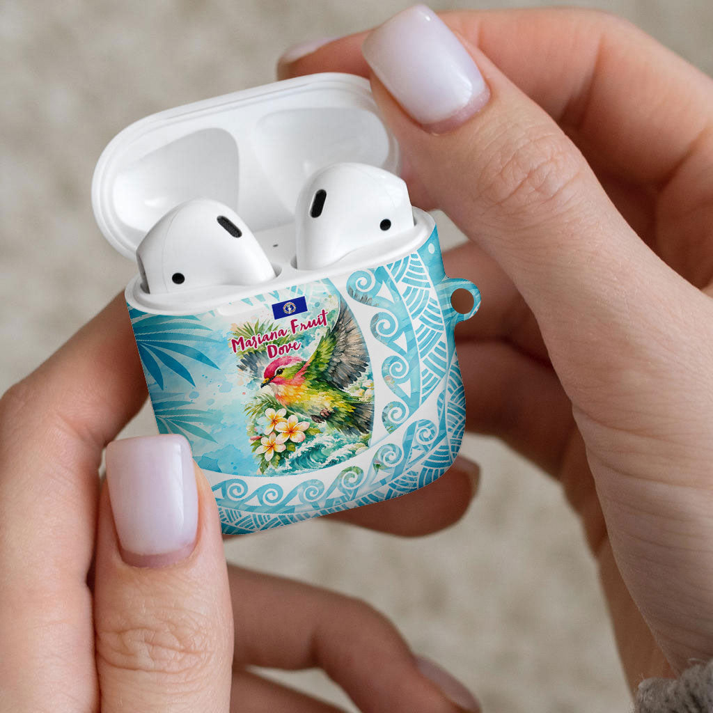 Saipan CMNI AirPods Case Polynesian Northern Mariana Islands Fruit Dove Watercolor