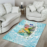 Saipan CMNI Area Rug Polynesian Northern Mariana Islands Fruit Dove Watercolor