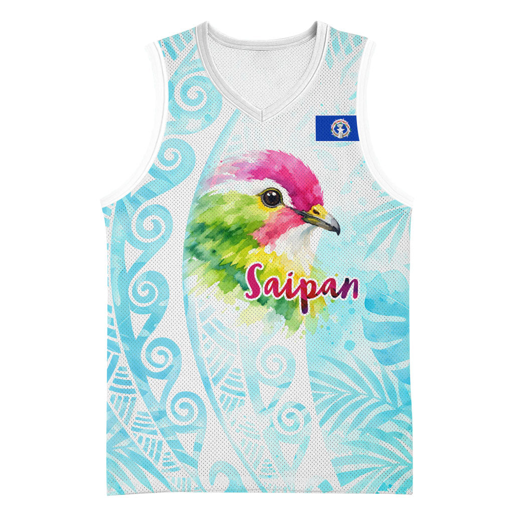 Saipan CMNI Basketball Jersey Polynesian Northern Mariana Islands Fruit Dove Watercolor