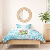Saipan CMNI Bedding Set Polynesian Northern Mariana Islands Fruit Dove Watercolor