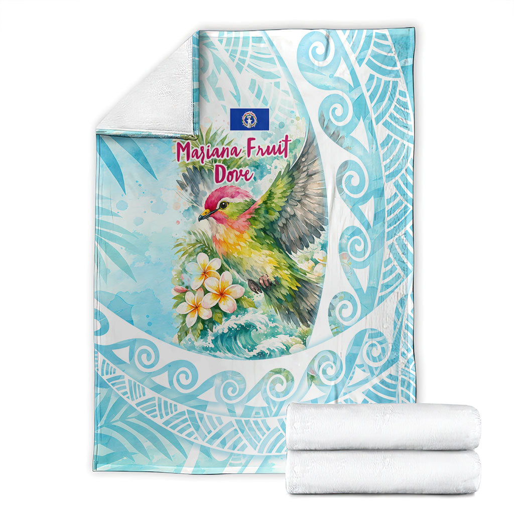 Saipan CMNI Blanket Polynesian Northern Mariana Islands Fruit Dove Watercolor