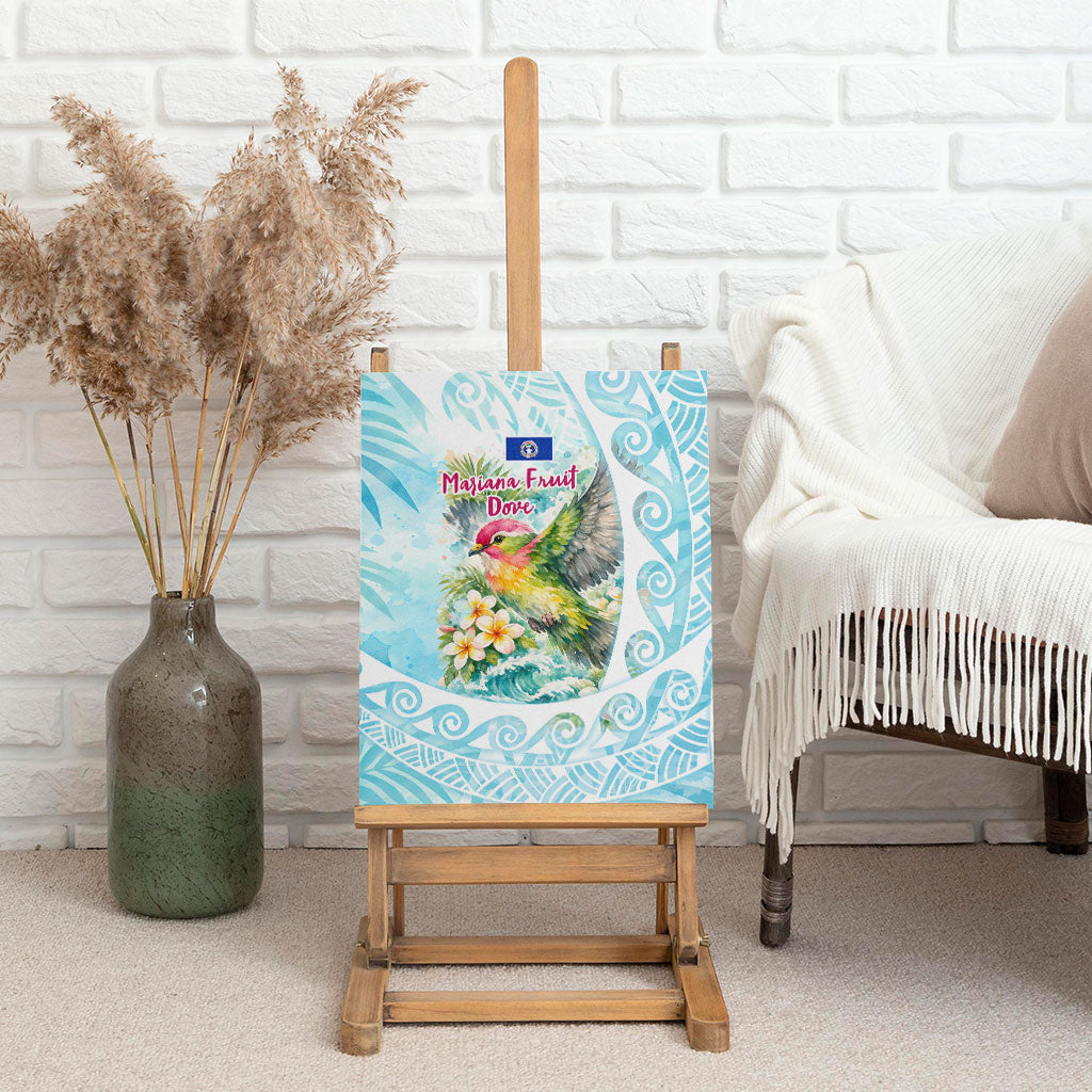 Saipan CMNI Canvas Wall Art Polynesian Northern Mariana Islands Fruit Dove Watercolor