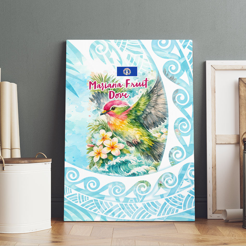 Saipan CMNI Canvas Wall Art Polynesian Northern Mariana Islands Fruit Dove Watercolor
