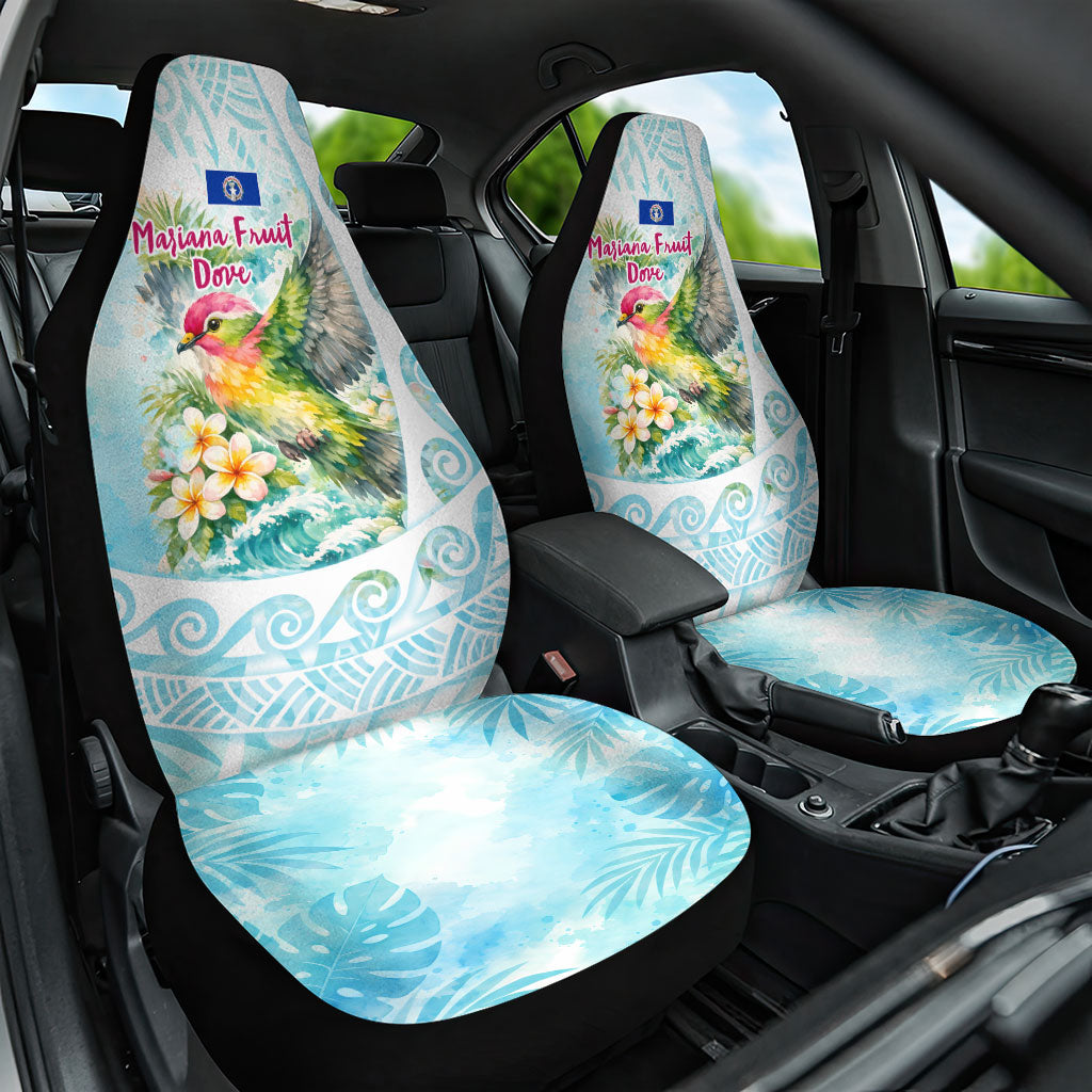 Saipan CMNI Car Seat Cover Polynesian Northern Mariana Islands Fruit Dove Watercolor
