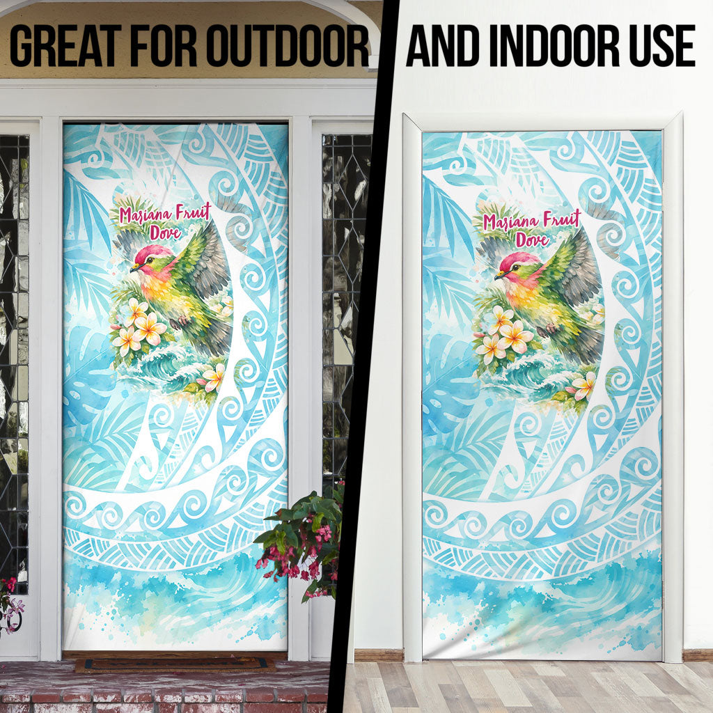 Saipan CMNI Door Cover Polynesian Northern Mariana Islands Fruit Dove Watercolor