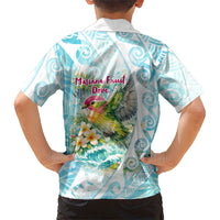 Saipan CMNI Family Matching Off Shoulder Maxi Dress and Hawaiian Shirt Polynesian Northern Mariana Islands Fruit Dove Watercolor TS04 - Polynesian Pride