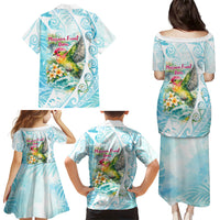 Saipan CMNI Family Matching Puletasi and Hawaiian Shirt Polynesian Northern Mariana Islands Fruit Dove Watercolor TS04 - Polynesian Pride