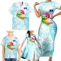 Saipan CMNI Family Matching Short Sleeve Bodycon Dress and Hawaiian Shirt Polynesian Northern Mariana Islands Fruit Dove Watercolor TS04 - Polynesian Pride