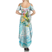 Saipan CMNI Family Matching Summer Maxi Dress and Hawaiian Shirt Polynesian Northern Mariana Islands Fruit Dove Watercolor TS04 - Polynesian Pride