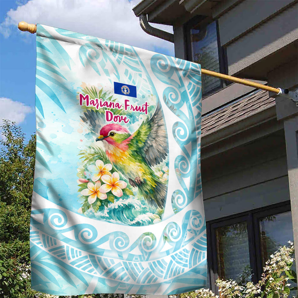 Saipan CMNI Garden Flag Polynesian Northern Mariana Islands Fruit Dove Watercolor