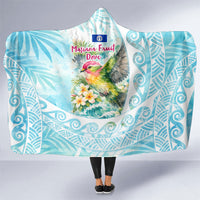 Saipan CMNI Hooded Blanket Polynesian Northern Mariana Islands Fruit Dove Watercolor