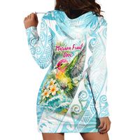 Saipan CMNI Hoodie Dress Polynesian Northern Mariana Islands Fruit Dove Watercolor