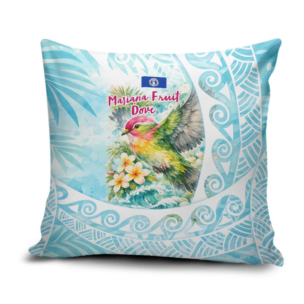 Saipan CMNI Pillow Cover Polynesian Northern Mariana Islands Fruit Dove Watercolor