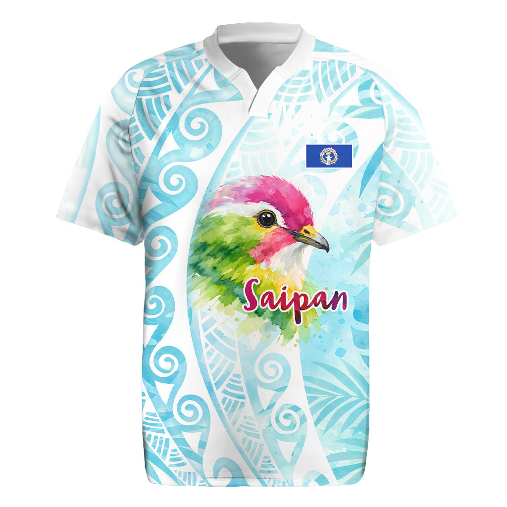 Saipan CMNI Rugby Jersey Polynesian Northern Mariana Islands Fruit Dove Watercolor