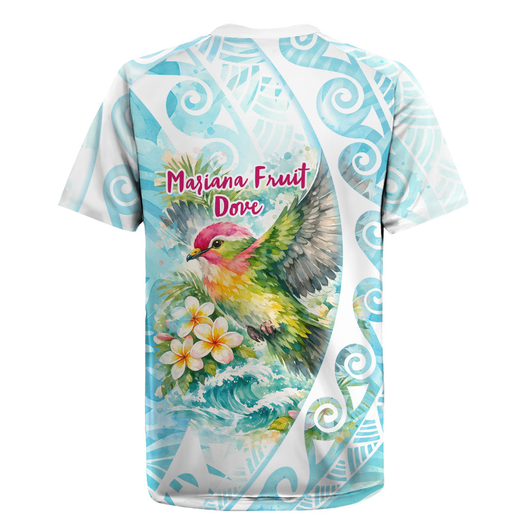 Saipan CMNI Rugby Jersey Polynesian Northern Mariana Islands Fruit Dove Watercolor