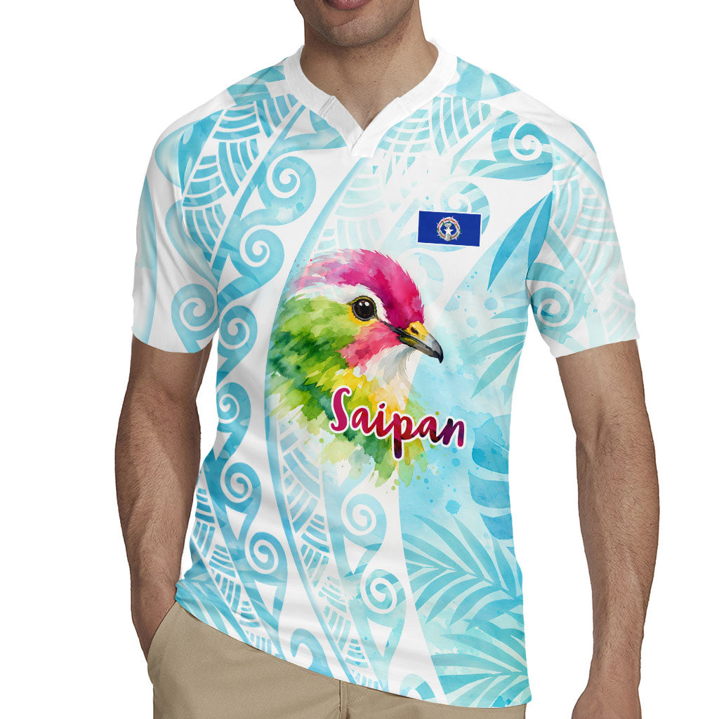Saipan CMNI Rugby Jersey Polynesian Northern Mariana Islands Fruit Dove Watercolor