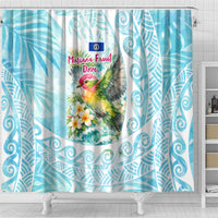 Saipan CMNI Shower Curtain Polynesian Northern Mariana Islands Fruit Dove Watercolor