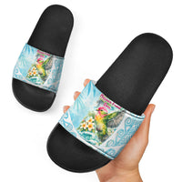 Saipan CMNI Slide Sandals Polynesian Northern Mariana Islands Fruit Dove Watercolor