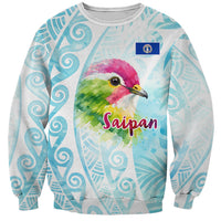 Saipan CMNI Sweatshirt Polynesian Northern Mariana Islands Fruit Dove Watercolor