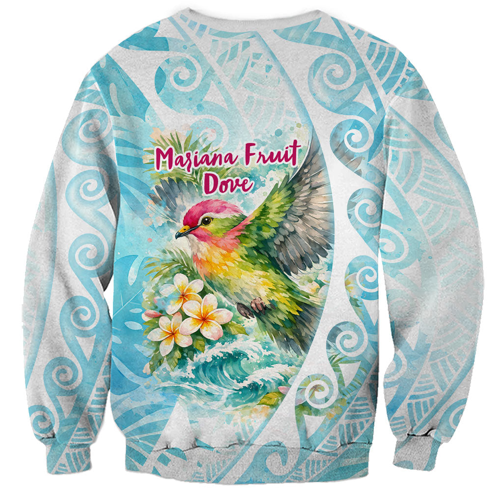 Saipan CMNI Sweatshirt Polynesian Northern Mariana Islands Fruit Dove Watercolor