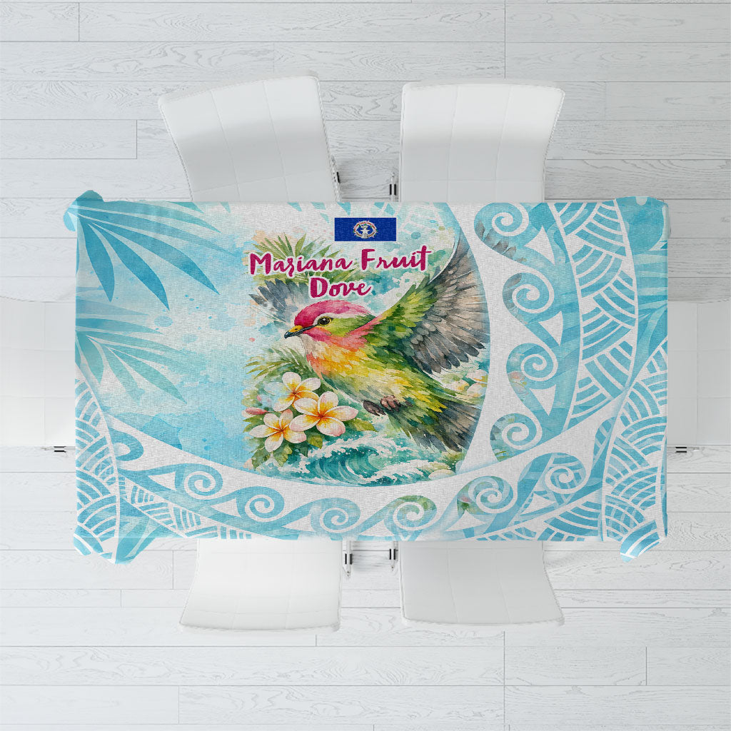 Saipan CMNI Tablecloth Polynesian Northern Mariana Islands Fruit Dove Watercolor