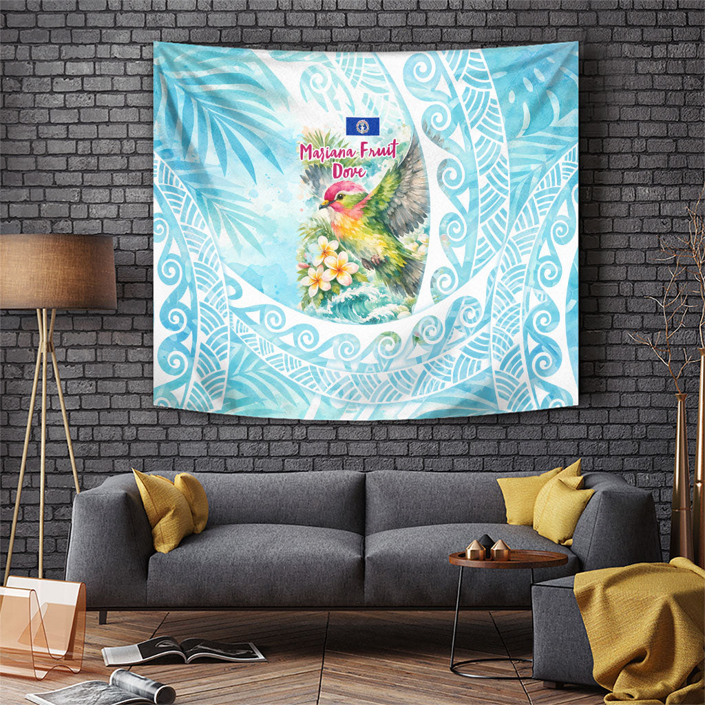 Saipan CMNI Tapestry Polynesian Northern Mariana Islands Fruit Dove Watercolor