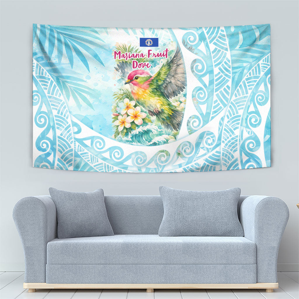 Saipan CMNI Tapestry Polynesian Northern Mariana Islands Fruit Dove Watercolor