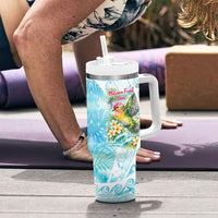 Saipan CMNI Tumbler With Handle Polynesian Northern Mariana Islands Fruit Dove Watercolor