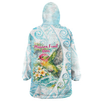 Saipan CMNI Wearable Blanket Hoodie Polynesian Northern Mariana Islands Fruit Dove Watercolor