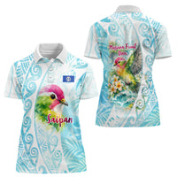 Saipan CMNI Women Polo Shirt Polynesian Northern Mariana Islands Fruit Dove Watercolor TS04 - Polynesian Pride