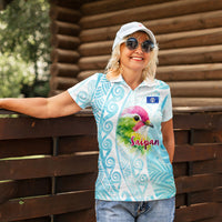 Saipan CMNI Women Polo Shirt Polynesian Northern Mariana Islands Fruit Dove Watercolor TS04 - Polynesian Pride