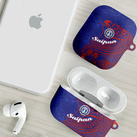 Saipan Northern Mariana Islands AirPods Case Polynesian Tribal Tattoo Art With Hibiscus Flowers And Seal TS04 - Polynesian Pride