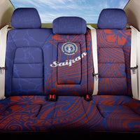 Saipan Northern Mariana Islands Back Car Seat Cover Polynesian Tribal Tattoo Art With Hibiscus Flowers And Seal TS04 One Size Blue Red - Polynesian Pride