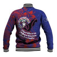 Saipan Northern Mariana Islands Baseball Jacket Polynesian Tribal Tattoo Art With Hibiscus Flowers And Seal TS04 - Polynesian Pride