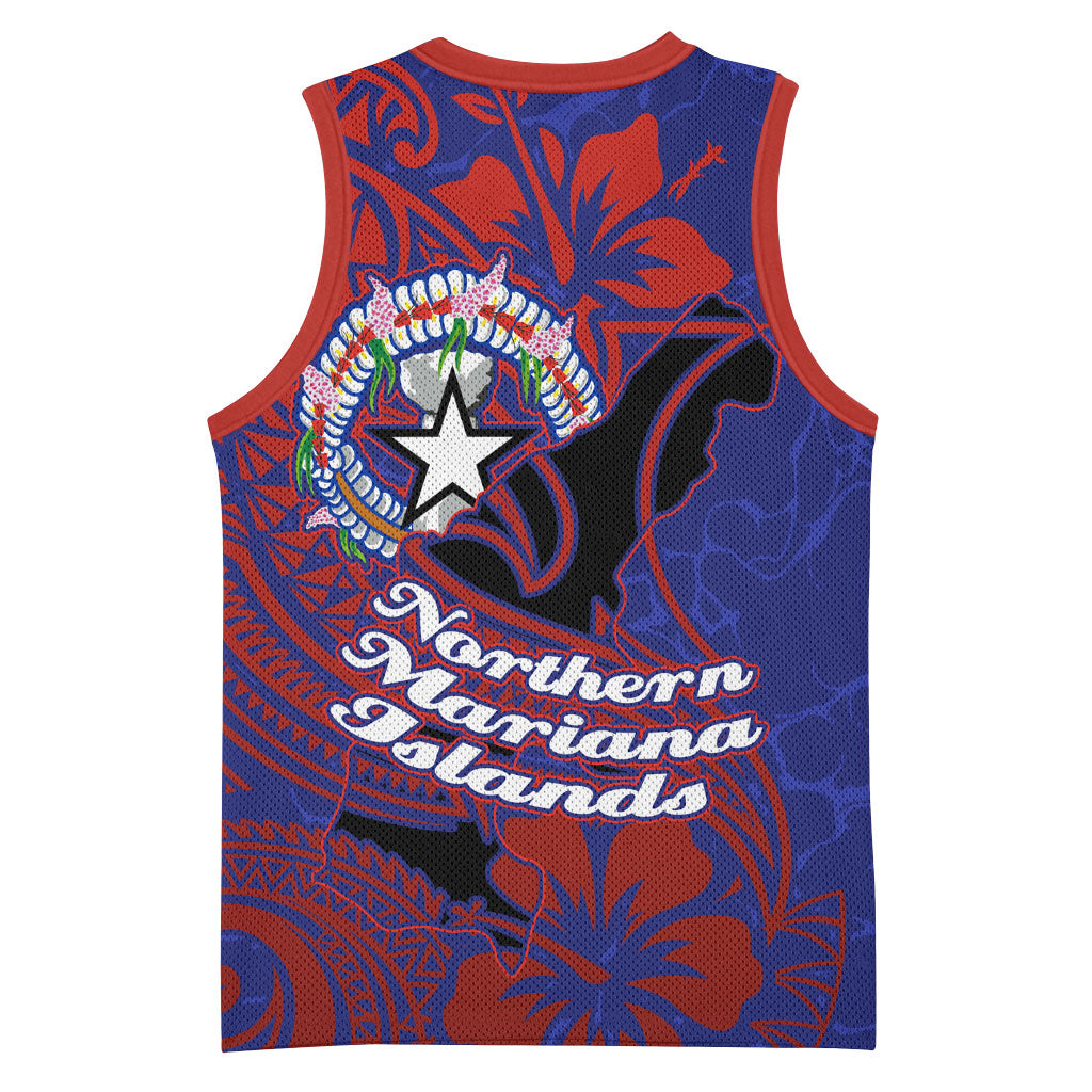 Saipan Northern Mariana Islands Basketball Jersey Polynesian Tribal Tattoo Art With Hibiscus Flowers And Seal TS04 - Polynesian Pride